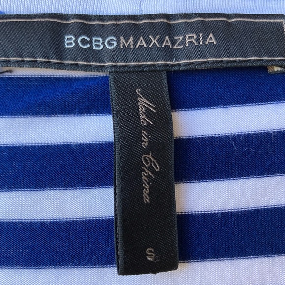 BCBGMaxAzria Open Black Flowy Striped Top S 🌸 - Picture 8 of 11